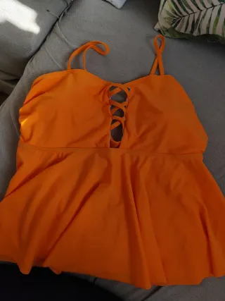 Bañador premamá bikini naranja estampado