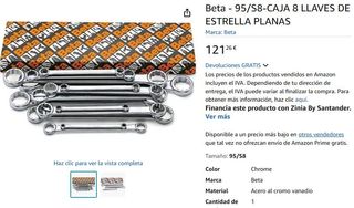 Beta 95/S8 - Caja 8 llaves estrella planas