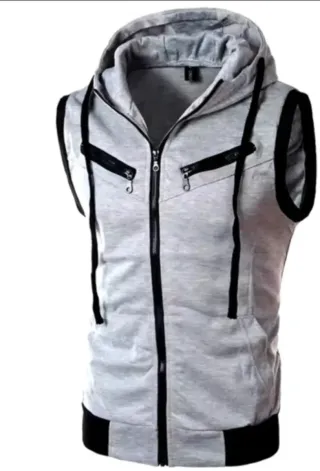 Gilet Slim con cappuccio grigio M