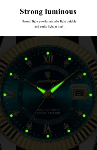 Reloj Poedagar Hombre Azul y Dorado