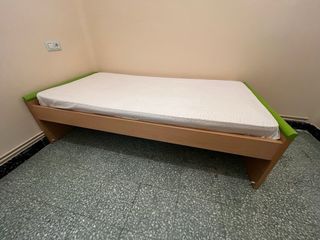 Cama nido 90 cm madera y verde