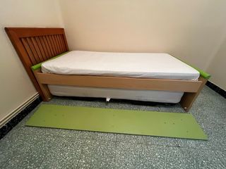 Cama nido 90 cm madera y verde