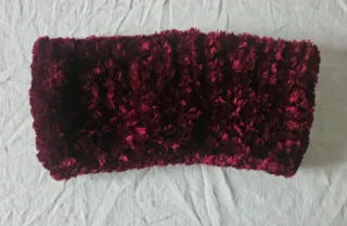 Collare sciarpa in pelliccia sintetica bordeaux