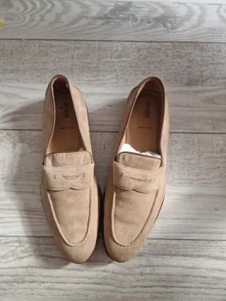 Zapatos BOSS Hombre Beige Ante