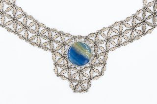 Collar de Malla con Piedra Onix Cielo Hecho a Mano