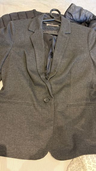 Chaqueta de traje gris mujer