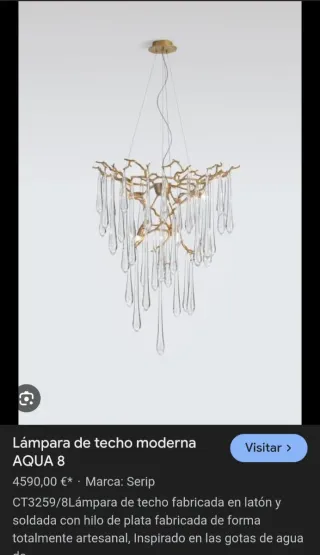 Lámpara Serip Aqua8 3259/8 Cristal Metal