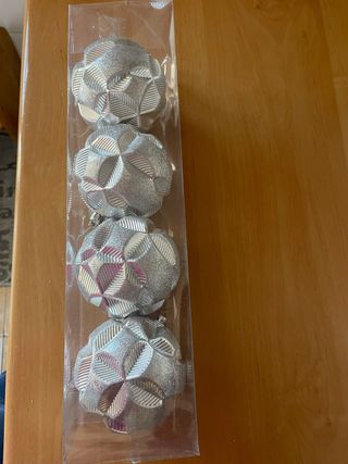 Bolas de Navidad Plateadas (4 unidades)