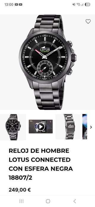 Reloj Lotus Connected Negro y Plateado