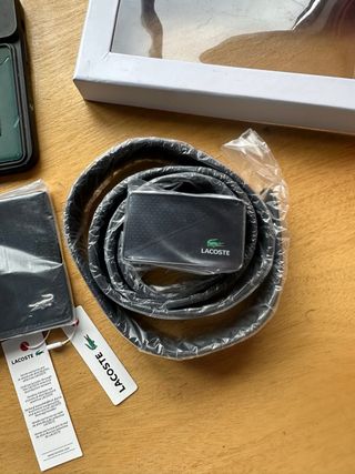 Cintura e portafogli Lacoste neri