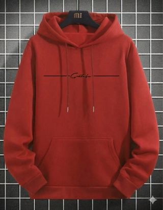 Sudadera con capucha roja para hombre