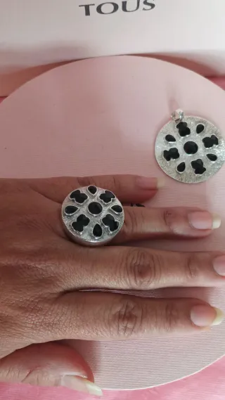 Conjunto Tous Minerva plata y onix