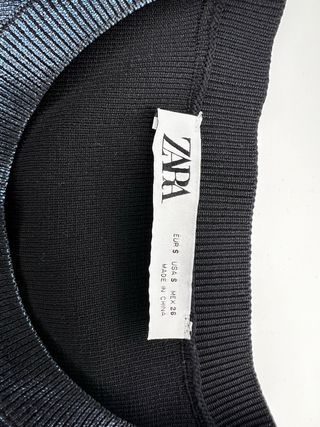 Zara Suéter Metálico Azul Marino Talla S
