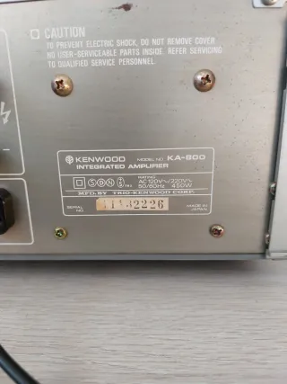 Amplificador de Sonido Kenwood KA 800 (Año 1980)