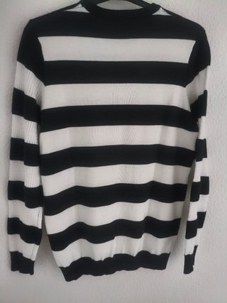 Jersey Rayas Blanco y Negro Hombre