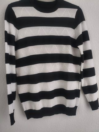 Jersey Rayas Blanco y Negro Hombre