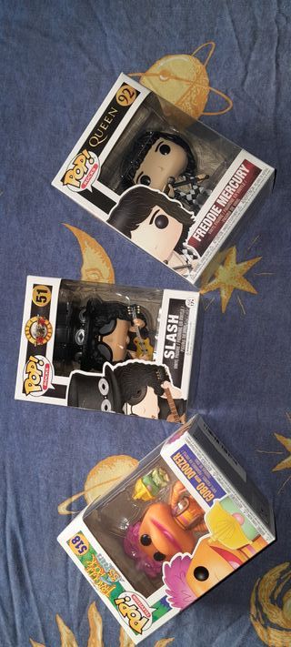 Conjunto Funko Pop Freddie Mercury, Slash, Gobo