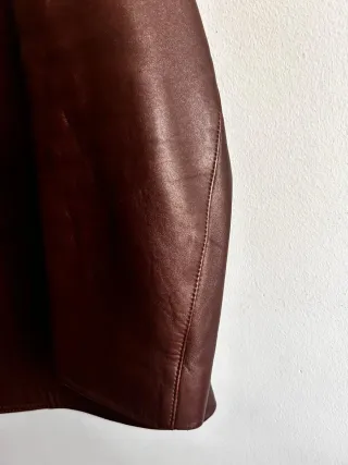 Cazadora Piel Vintage Retro Marrón