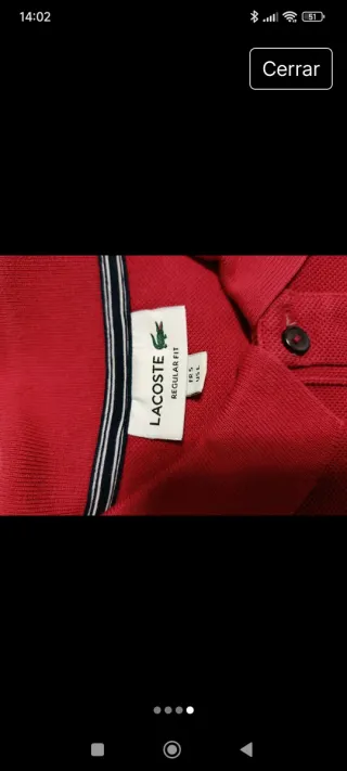 Polo Lacoste Manga Corta Rojo