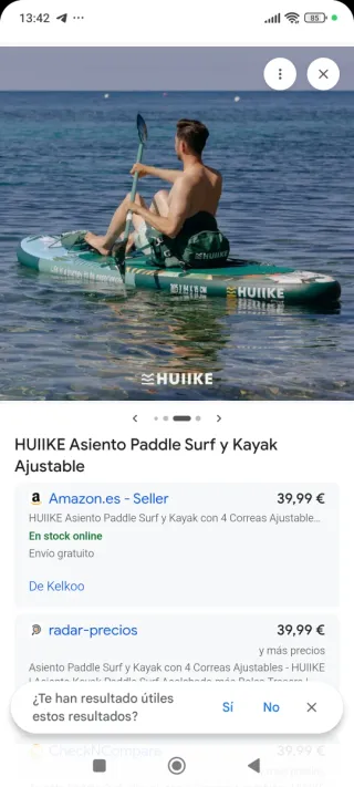 Asiento Kayak/Paddle Surf Ajustable Verde