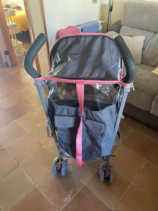 Silla de paseo MacLaren rosa y gris