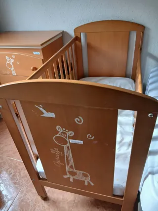 Cómoda y cuna bebé .Micuna jirafa , regalo colchon