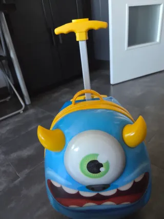 Maleta infantil monstruo azul y amarillo