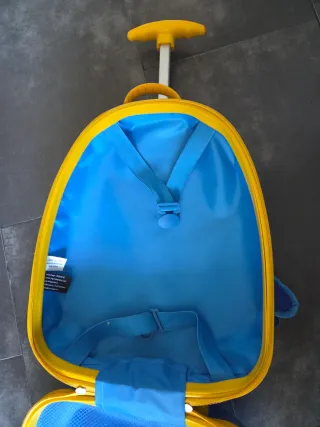 Maleta infantil monstruo azul y amarillo