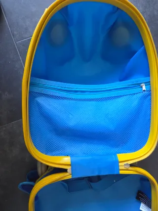 Maleta infantil monstruo azul y amarillo