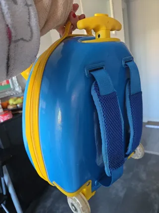 Maleta infantil monstruo azul y amarillo