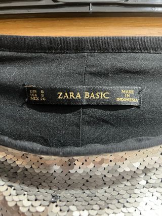 Falda Zara Lentejuelas Plateadas Mate