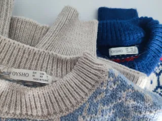 Jersey estilo nórdico beige y azul