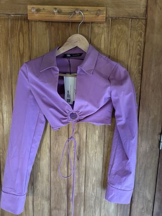 Blusa morada Zara manga larga sin estrenar