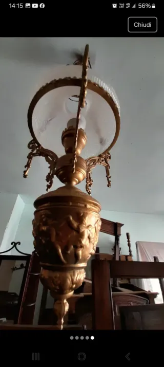 Lampadario antico in bronzo