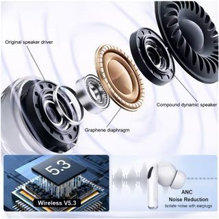 Auriculares Bluetooth 5.3 com Redução de Ruído