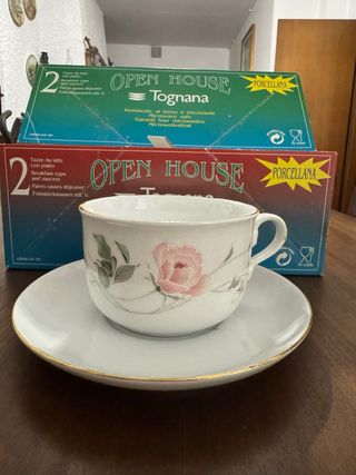 Set 2 Tazze e Piattini Tognana Porcellana