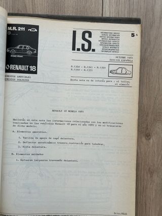 RENAULT 18 GTS GTL MANUAL REPARACION DE CARROCERIA