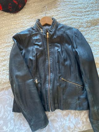 Cazadora cuero Massimo Dutti