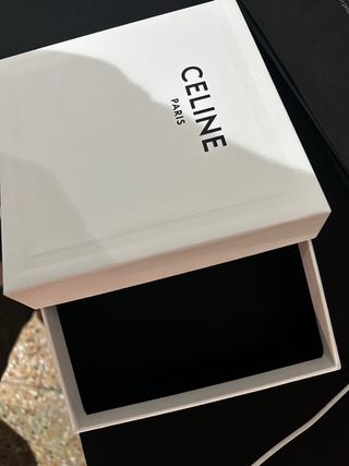 Scatola rigida e busta Celine bianca