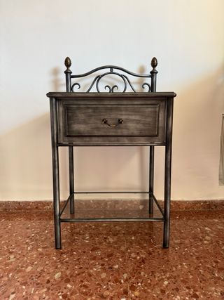 Cama Dosel Forja + Mesitas Noche