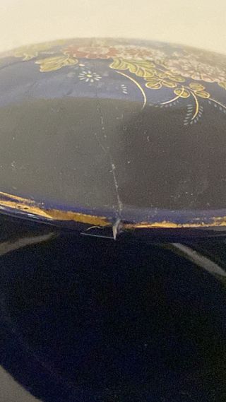 Cofanetto Limoges Blu con inserti dorati