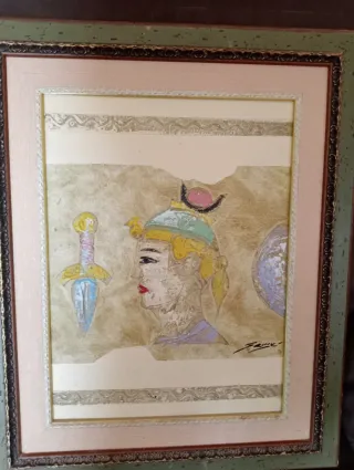 Pareja Cuadros pintura Egipcios Firmados GRAN OFER