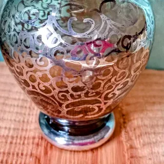 Vasetto Art Déco Vetro Soffiato Argento