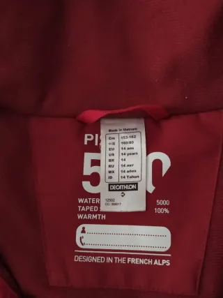 Chaqueta deportiva nieve rosa/rojo