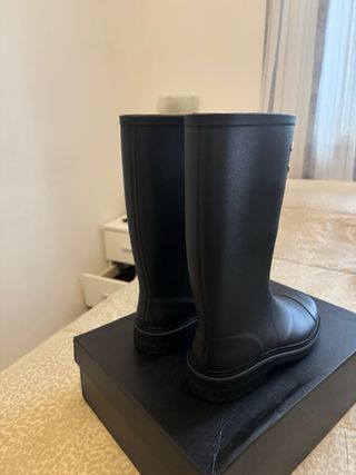 Stivali Chanel Gomma Neri mai usate