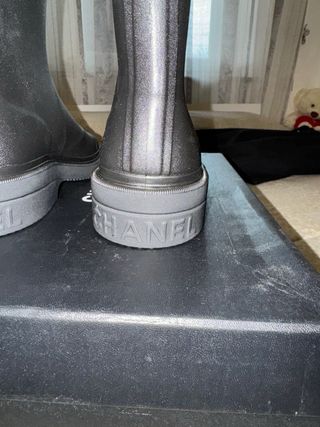 Stivali Chanel Gomma Neri mai usate