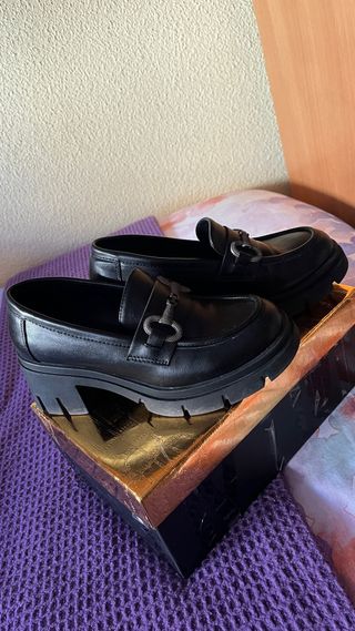 Zapatos Blucher de Piel Negros