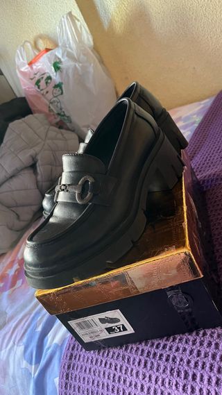 Zapatos Blucher de Piel Negros