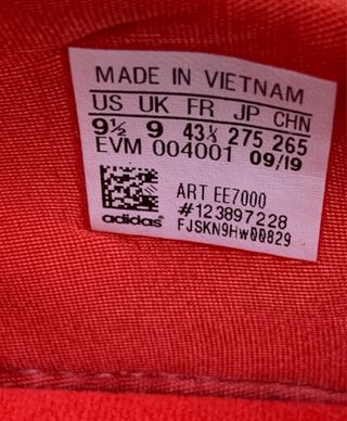 Scarpe da ginnastica Adidas rosse Taglia 43 1/3