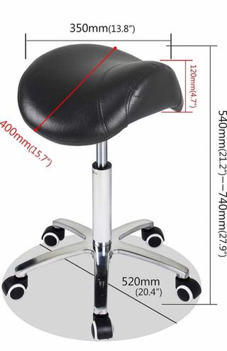 Taburete ergonómico ajustable negro/plata